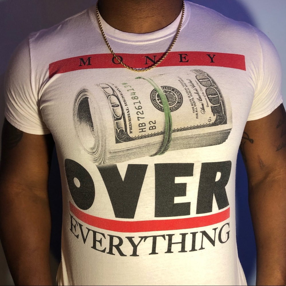 White graphic tee